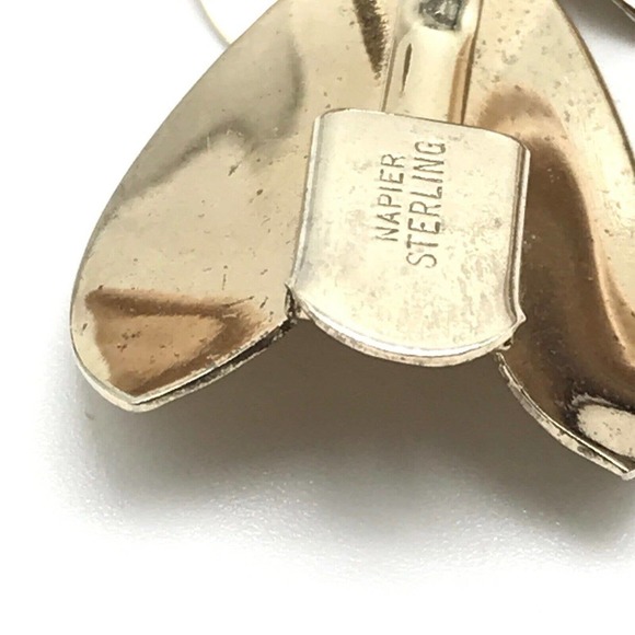 Napier Signed Vintage 925 Sterling Silver Leaves Link Bracelet 6.5" - Picture 9 of 9